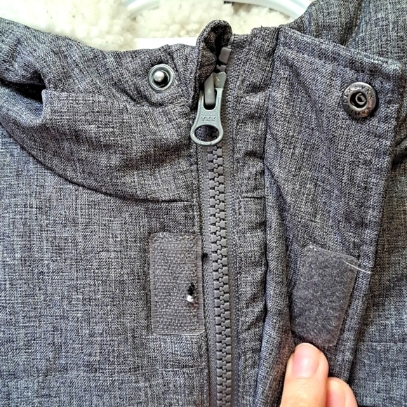Unisex kids warm jacket size Medium 7-8 zip up 4 pockets hooded grey joe fresh - Picture 7 of 15